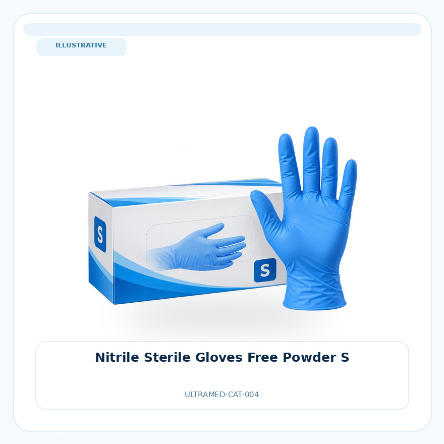 صورة تعبيرية غير مرتبطة بمصنع محدد — Nitrile Sterile Gloves Free Powder S