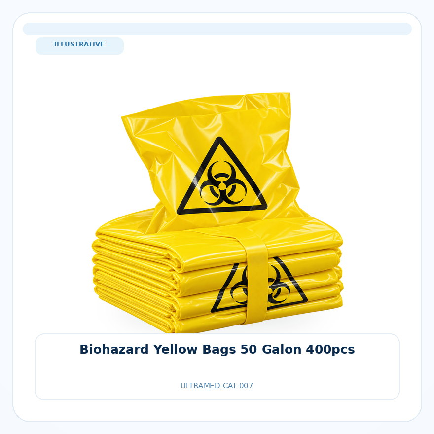 صورة تعبيرية غير مرتبطة بمصنع محدد — Biohazard Yellow Bags 50 Galon 400pcs