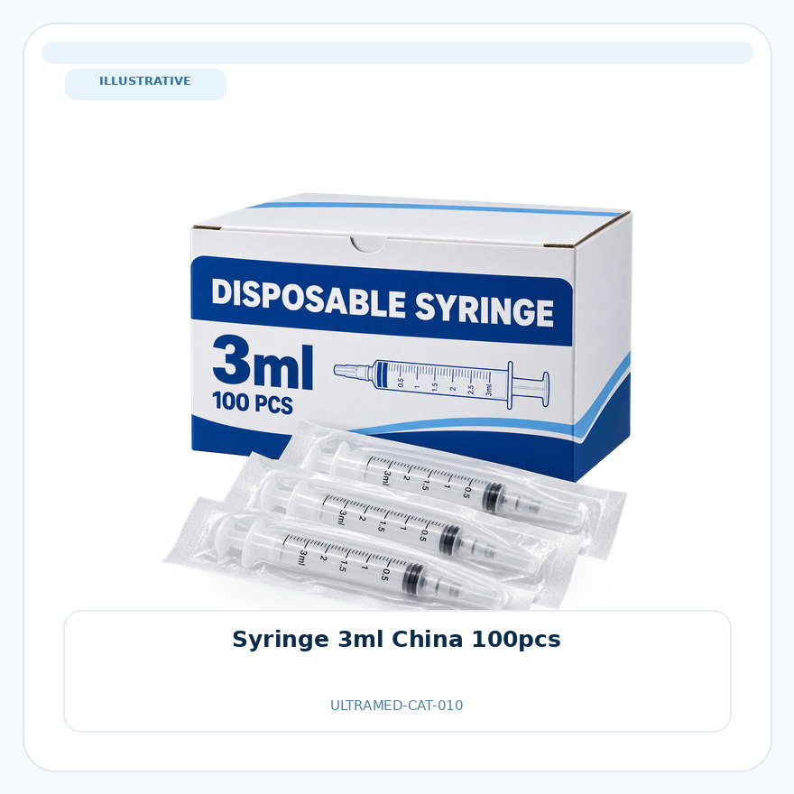 صورة تعبيرية غير مرتبطة بمصنع محدد — Syringe 3ml China 100pcs