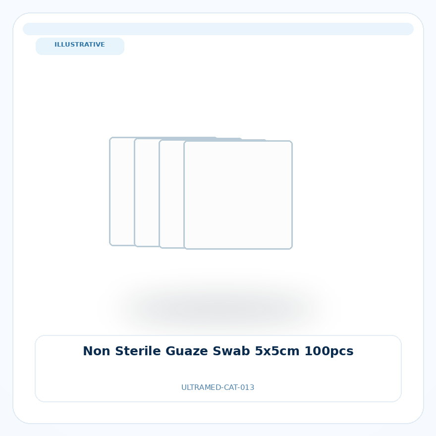 صورة تعبيرية غير مرتبطة بمصنع محدد — Non Sterile Guaze Swab 5x5cm 100pcs