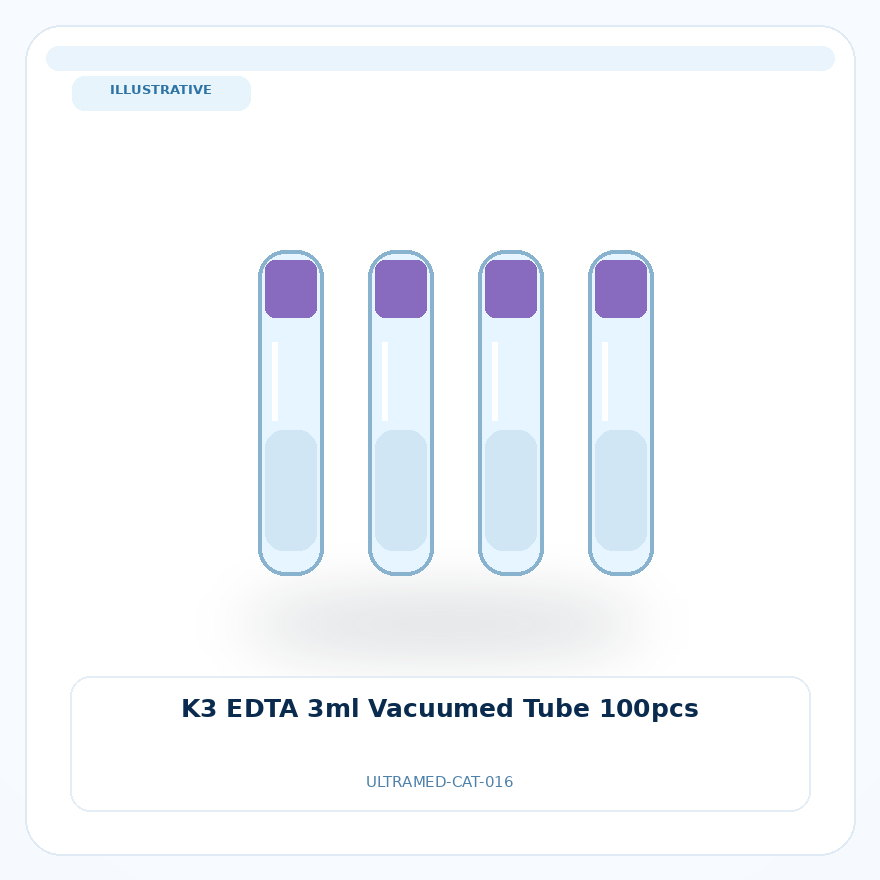 صورة تعبيرية غير مرتبطة بمصنع محدد — K3 EDTA 3ml Vacuumed Tube 100pcs