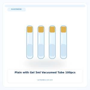 صورة تعبيرية غير مرتبطة بمصنع محدد — Plain with Gel 5ml Vacuumed Tube 100pcs