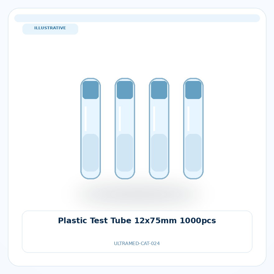 صورة تعبيرية غير مرتبطة بمصنع محدد — Plastic Test Tube 12x75mm 1000pcs