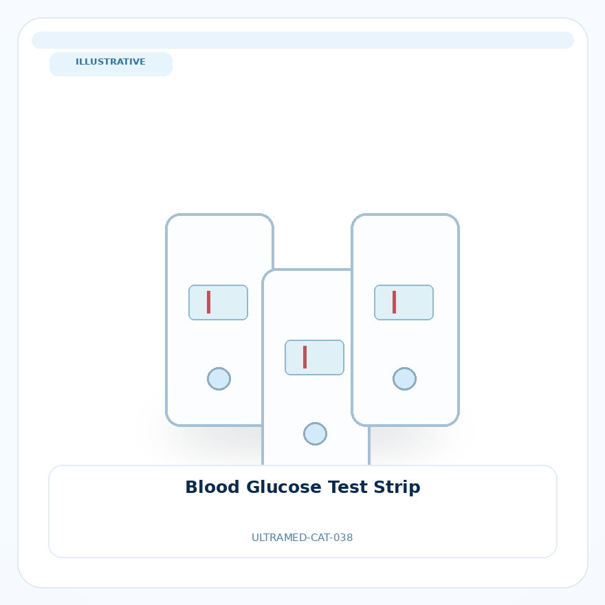 صورة تعبيرية غير مرتبطة بمصنع محدد — Blood Glucose Test Strip