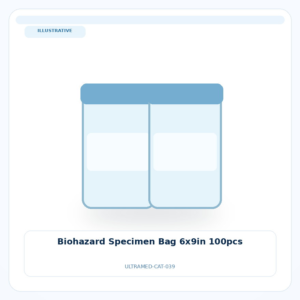 صورة تعبيرية غير مرتبطة بمصنع محدد — Biohazard Specimen Bag 6x9in 100pcs